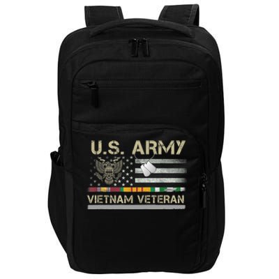 Funny US Army Vietnam Veteran USA Flag A Great Gift For Veteran Vietnam Army Impact Tech Backpack