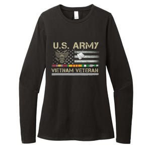 Funny US Army Vietnam Veteran USA Flag A Great Gift For Veteran Vietnam Army Womens CVC Long Sleeve Shirt