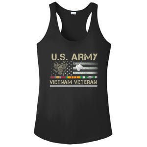 Funny US Army Vietnam Veteran USA Flag A Great Gift For Veteran Vietnam Army Ladies PosiCharge Competitor Racerback Tank