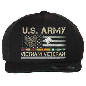 Funny US Army Vietnam Veteran USA Flag A Great Gift For Veteran Vietnam Army Wool Snapback Cap