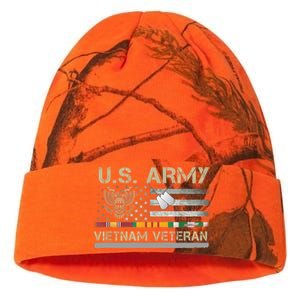 Funny US Army Vietnam Veteran USA Flag A Great Gift For Veteran Vietnam Army Kati Licensed 12" Camo Beanie