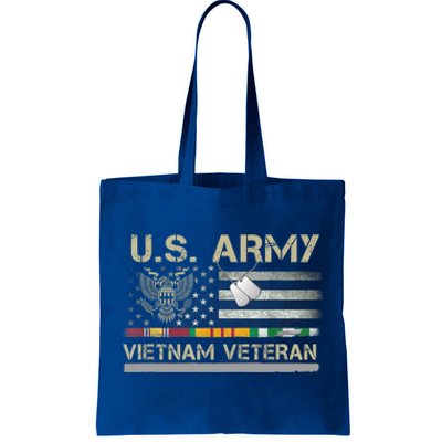 Funny US Army Vietnam Veteran USA Flag A Great Gift For Veteran Vietnam Army Tote Bag