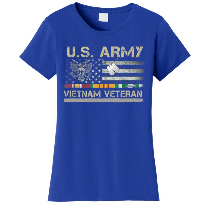 Funny US Army Vietnam Veteran USA Flag A Great Gift For Veteran Vietnam Army Women's T-Shirt