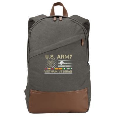 Funny US Army Vietnam Veteran USA Flag A Great Gift For Veteran Vietnam Army Cotton Canvas Backpack