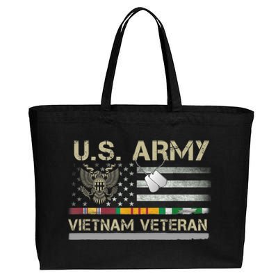 Funny US Army Vietnam Veteran USA Flag A Great Gift For Veteran Vietnam Army Cotton Canvas Jumbo Tote