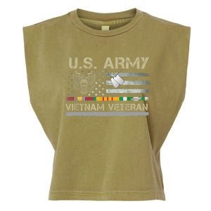 Funny US Army Vietnam Veteran USA Flag A Great Gift For Veteran Vietnam Army Garment-Dyed Women's Muscle Tee