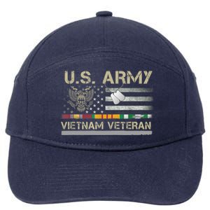 Funny US Army Vietnam Veteran USA Flag A Great Gift For Veteran Vietnam Army 7-Panel Snapback Hat