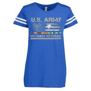 Funny US Army Vietnam Veteran USA Flag A Great Gift For Veteran Vietnam Army Enza Ladies Jersey Football T-Shirt