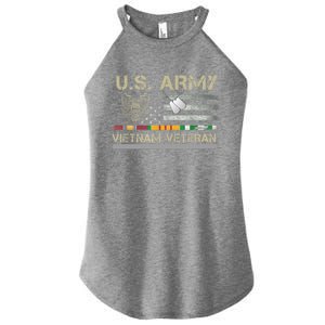 Funny US Army Vietnam Veteran USA Flag A Great Gift For Veteran Vietnam Army Women's Perfect Tri Rocker Tank