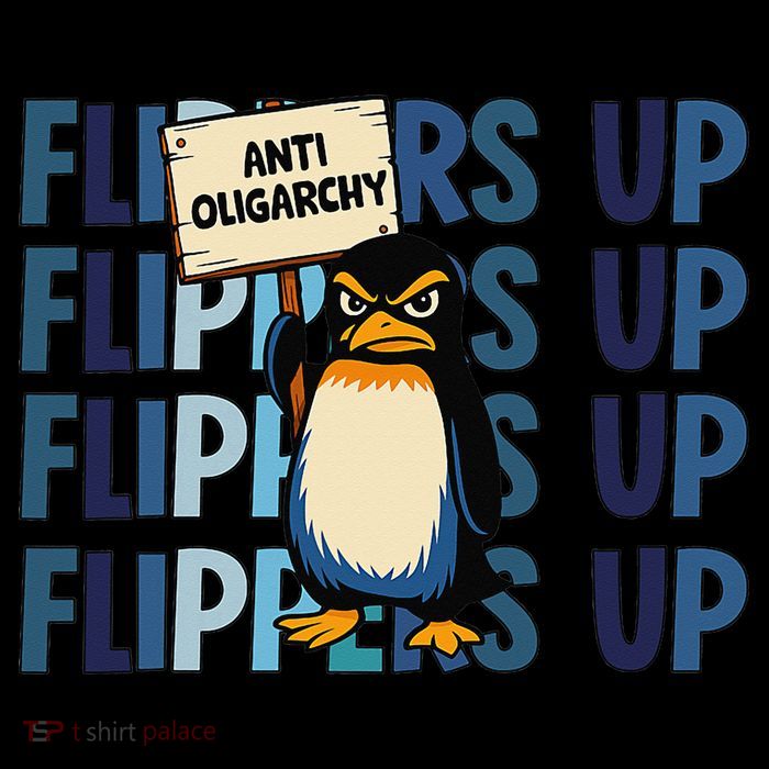 Flippers Up Anti Oligarchy Penguins 8647 Protect Facism Apron
