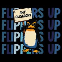 Flippers Up Anti Oligarchy Penguins 8647 Protect Facism Tall T-Shirt