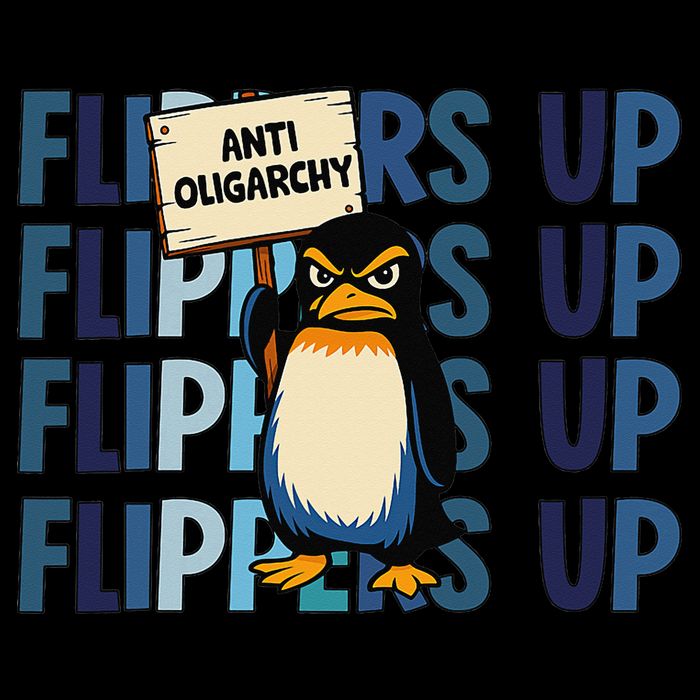 Flippers Up Anti Oligarchy Penguins 8647 Protect Facism Tall T-Shirt