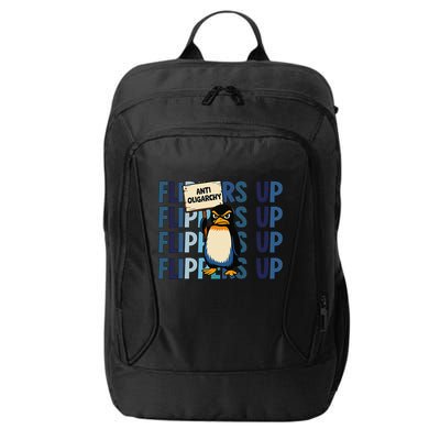 Flippers Up Anti Oligarchy Penguins 8647 Protect Facism City Backpack