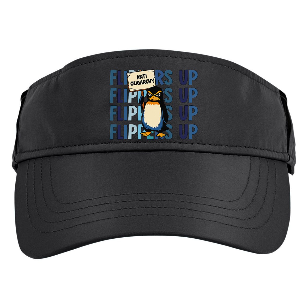 Flippers Up Anti Oligarchy Penguins 8647 Protect Facism Adult Drive Performance Visor