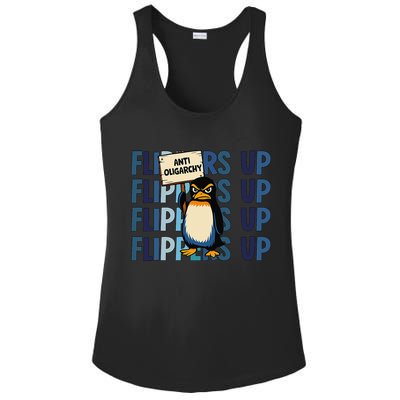 Flippers Up Anti Oligarchy Penguins 8647 Protect Facism Ladies PosiCharge Competitor Racerback Tank