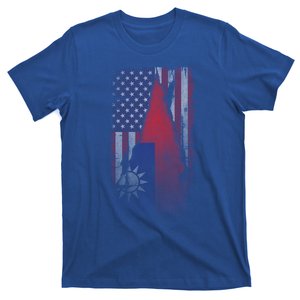 Faded Us And Taiwan Flags Support For Taiwan I Love Taiwan Meaningful Gift T-Shirt