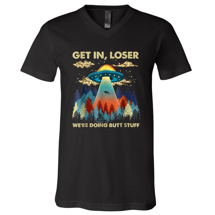 Funny UFO Alien Abduction V-Neck T-Shirt