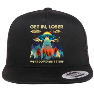 Funny UFO Alien Abduction Flat Bill Trucker Hat