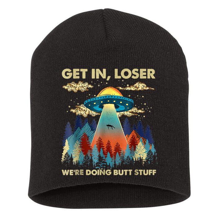 Funny UFO Alien Abduction Short Acrylic Beanie