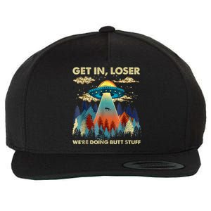 Funny UFO Alien Abduction Wool Snapback Cap