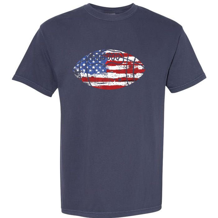 Football USA American Flag Vintage Gift Garment-Dyed Heavyweight T-Shirt