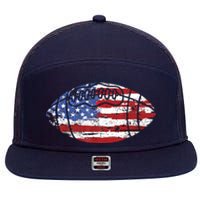 Football USA American Flag Vintage Gift 7 Panel Mesh Trucker Snapback Hat