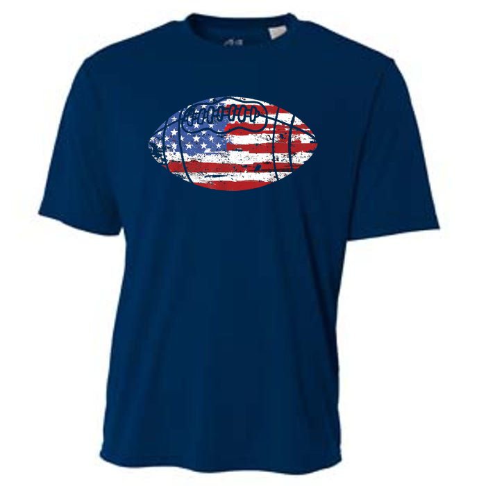 Football USA American Flag Vintage Gift Cooling Performance Crew T-Shirt