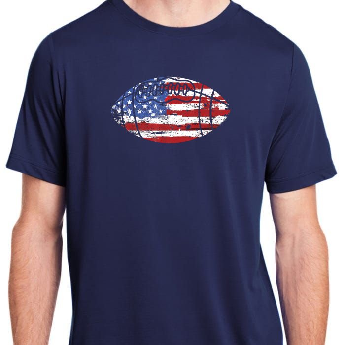 Football USA American Flag Vintage Gift Adult ChromaSoft Performance T-Shirt