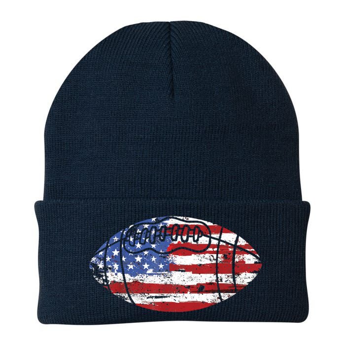 Football USA American Flag Vintage Gift Knit Cap Winter Beanie