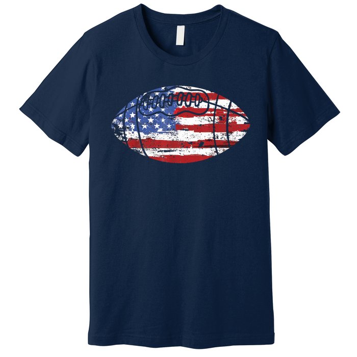 Football USA American Flag Vintage Gift Premium T-Shirt