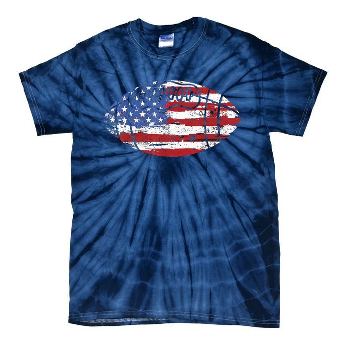 Football USA American Flag Vintage Gift Tie-Dye T-Shirt