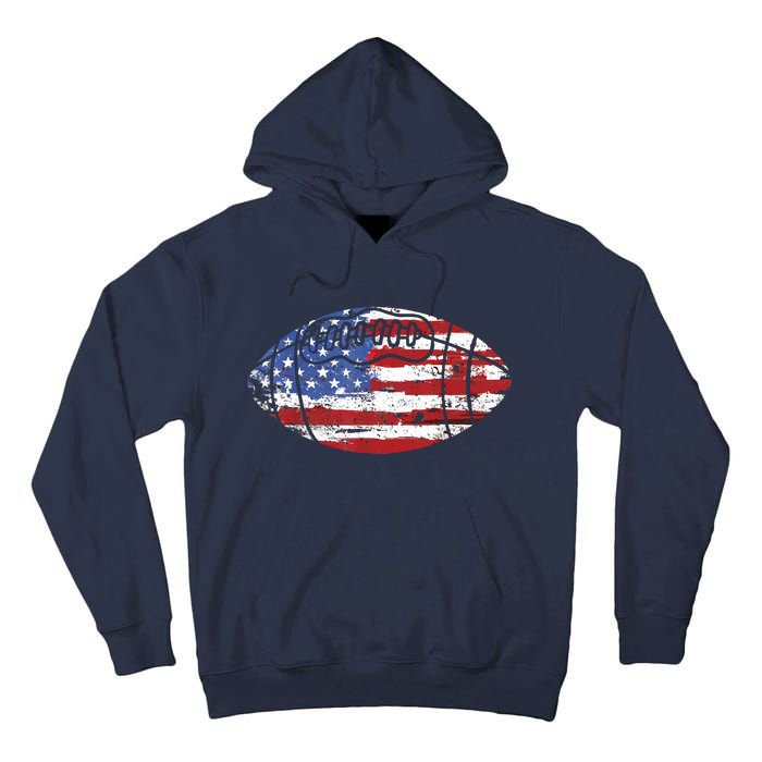 Football USA American Flag Vintage Gift Tall Hoodie