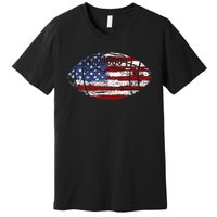 Football Usa American Flag Vintage Gift Premium T-Shirt