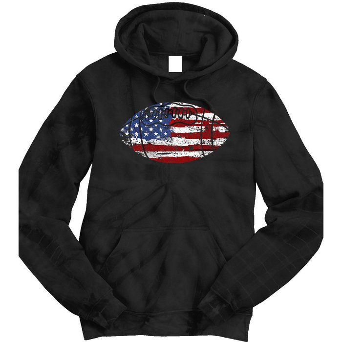 Football Usa American Flag Vintage Gift Tie Dye Hoodie