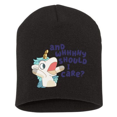 Funny Unicorse And Whhhhhy Should I Care Tee Short Acrylic Beanie