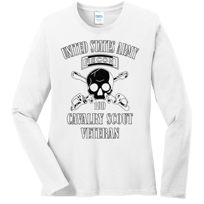 Funny U.S. Army Cavalry Scout Veteran Ladies Long Sleeve Shirt