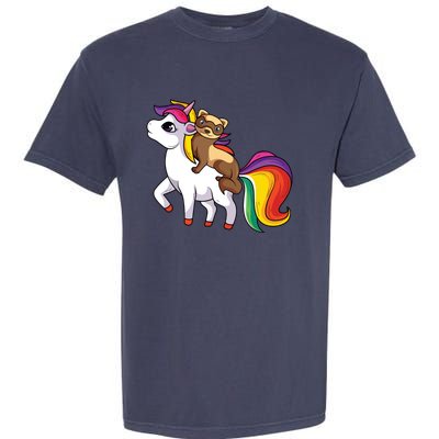 Ferret Unicorn Animal Lover Garment-Dyed Heavyweight T-Shirt