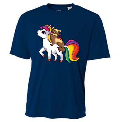 Ferret Unicorn Animal Lover Cooling Performance Crew T-Shirt