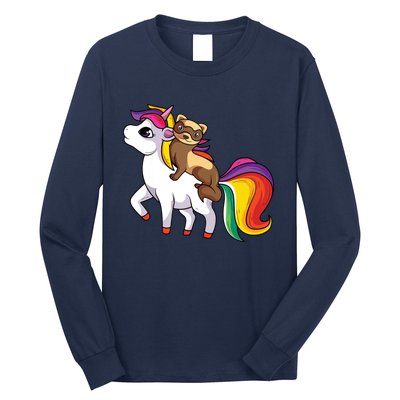 Ferret Unicorn Animal Lover Long Sleeve Shirt