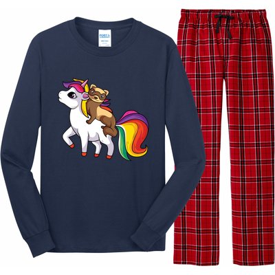 Ferret Unicorn Animal Lover Long Sleeve Pajama Set