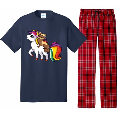 Ferret Unicorn Animal Lover Pajama Set