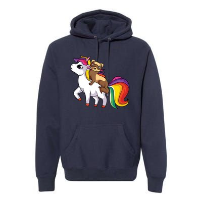 Ferret Unicorn Animal Lover Premium Hoodie