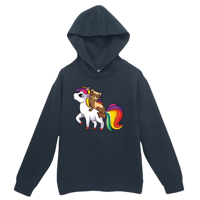 Ferret Unicorn Animal Lover Urban Pullover Hoodie