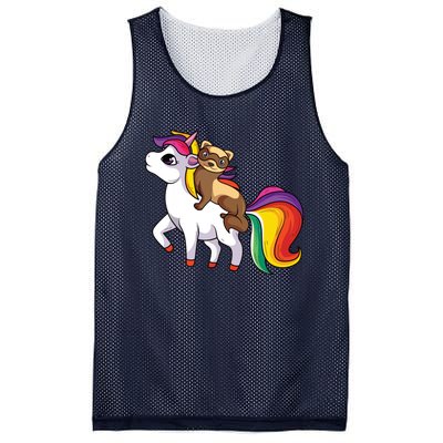 Ferret Unicorn Animal Lover Mesh Reversible Basketball Jersey Tank