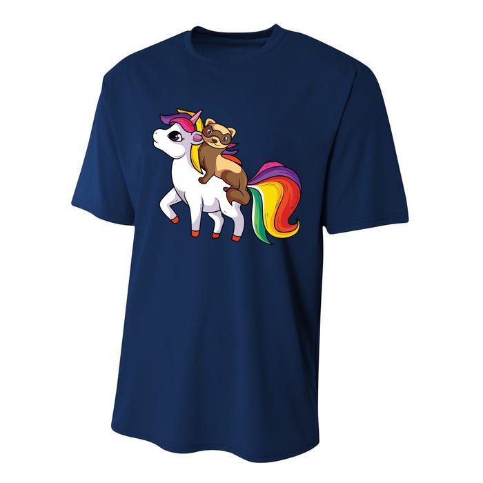 Ferret Unicorn Animal Lover Performance Sprint T-Shirt