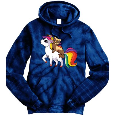 Ferret Unicorn Animal Lover Tie Dye Hoodie