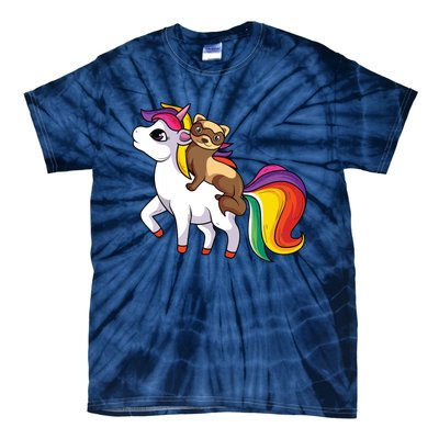 Ferret Unicorn Animal Lover Tie-Dye T-Shirt