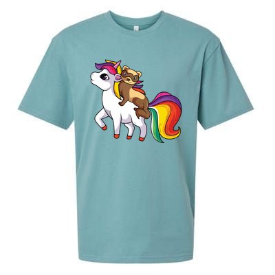 Ferret Unicorn Animal Lover Sueded Cloud Jersey T-Shirt