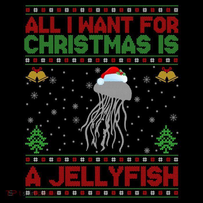 Funny Ugly All I Want For Christmas Is A Jellyfish Gift Sustainable Bucket Hat