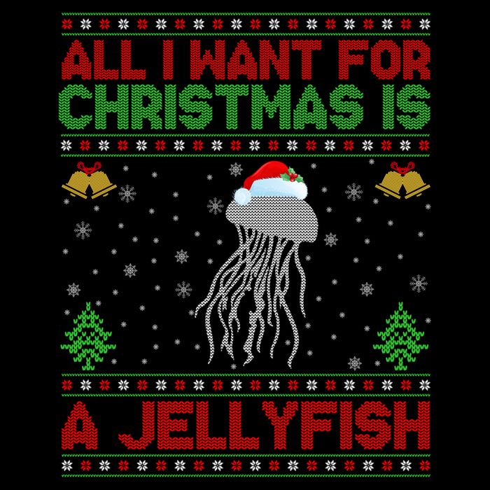 Funny Ugly All I Want For Christmas Is A Jellyfish Gift Drawstring Bag